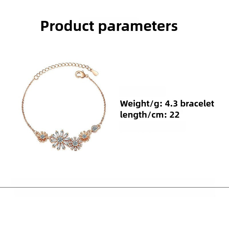 Dainty Sunflower Bracelet - Minimalist Gold Tone Floral Design