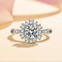 Adjustable 1 Carat Moissanite Ring (6.5mm) - 2.6g Lightweight & Hypoallergenic