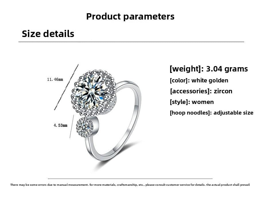 Adjustable Moissanite Pavé Ring - Hypoallergenic & Lightweight Jewelry