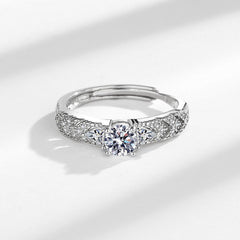 1 Carat Cubic Zirconia Adjustable Ring - Hypoallergenic & Lightweight