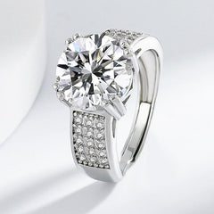 5 Carat Cubic Zirconia Hearts & Arrows Ring - Channel-Set Wide Band in S925
