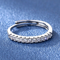 Adjustable Cubic Zirconia Channel-Set Ring in S925