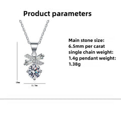 Elegant and fashionable classic four-claw moissanite necklace for women