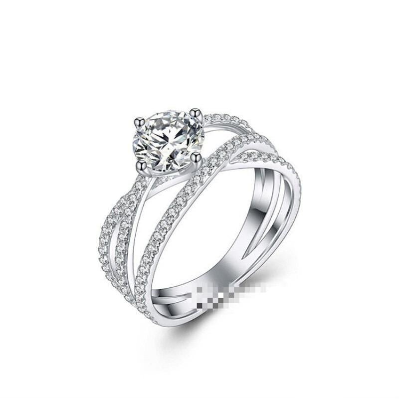 1 Carat Cubic Zirconia Stackable Adjustable Ring