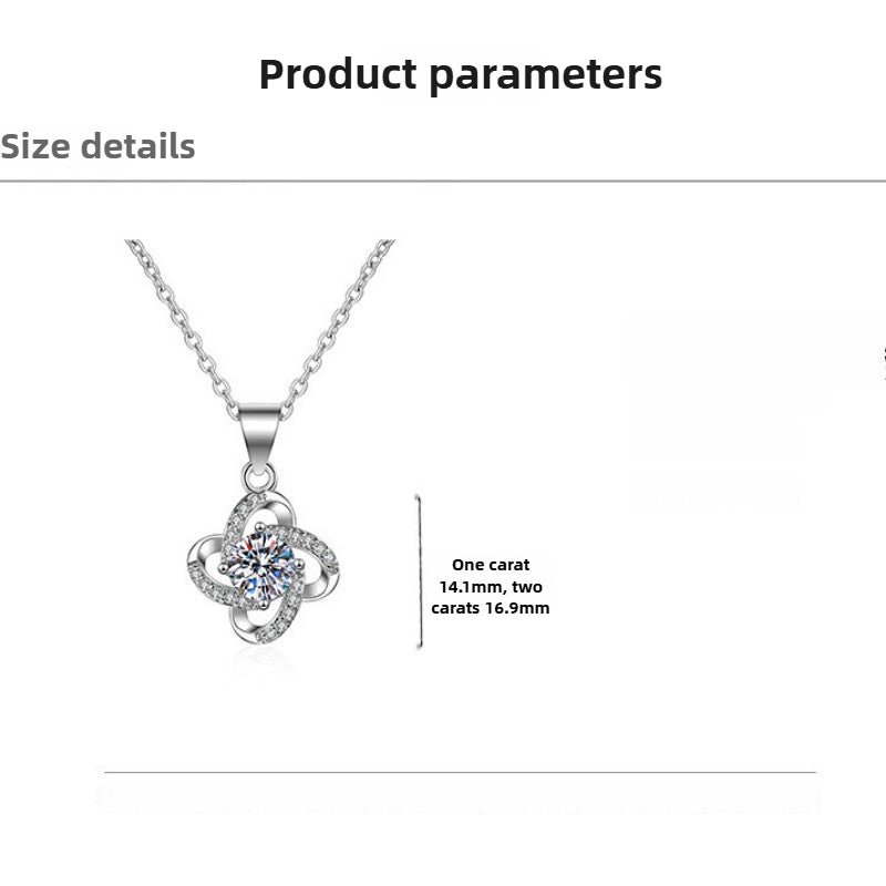four leaf clover moissanite women's necklace