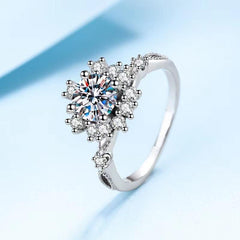 Adjustable 1 Carat Moissanite Ring (6.5mm) - 2.6g Lightweight & Hypoallergenic