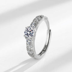 1 Carat Cubic Zirconia Adjustable Ring - Hypoallergenic & Lightweight