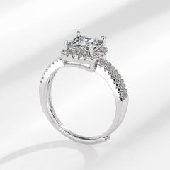 6x6mm Cubic Zirconia Ring - 2.8g Elegant CZ Jewelry with Sparkling Accents