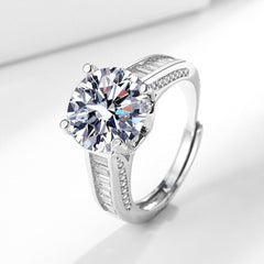 11mm 5 Carat Cubic Zirconia Adjustable Ring - 5.8g Lightweight & Hypoallergenic
