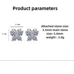 Women's Butterfly Fashion Moissanite Earrings
