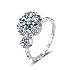 Adjustable Moissanite Pavé Ring - Hypoallergenic & Lightweight Jewelry