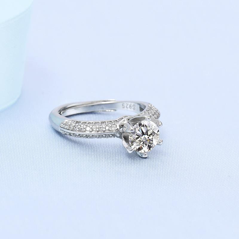 1 Carat Cubic Zirconia Adjustable Ring - Delicate S925 Design & Hypoallergenic
