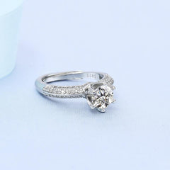 1 Carat Cubic Zirconia Adjustable Ring - Delicate S925 Design & Hypoallergenic