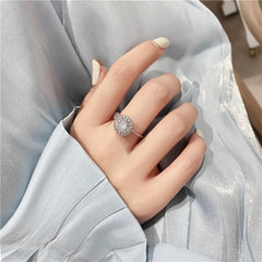 Adjustable Moissanite Pavé Ring - Hypoallergenic & Lightweight Jewelry