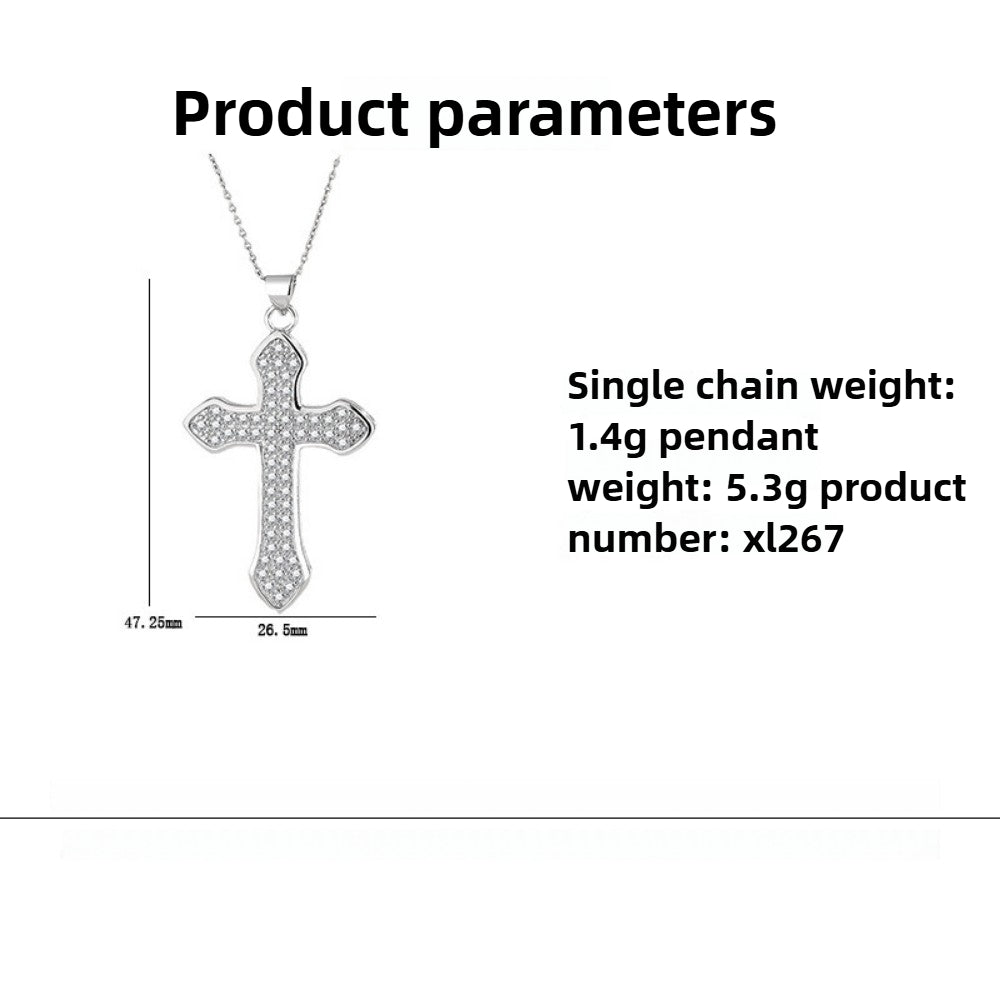 Elegant and stylish women's cross moissanite necklace