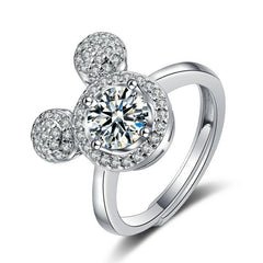 Anillo ajustable de moissanita apilable de 1 quilate: detalles pavé y estilo minimalista.