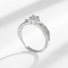 1 Carat Cubic Zirconia Adjustable Ring - Hypoallergenic & Lightweight