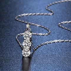 Hypoallergenic Necklace with 3x5mm Moissanite Stones
