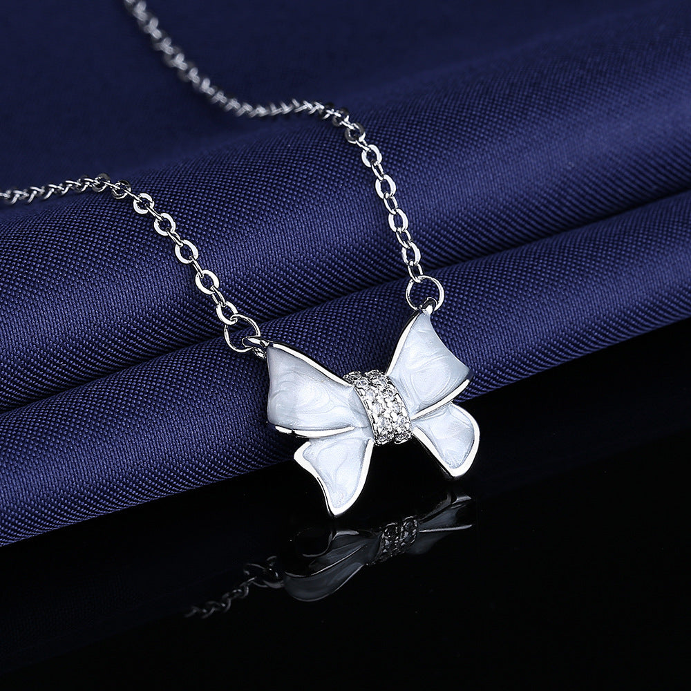 Collar de lazo de moissanita de moda para mujer