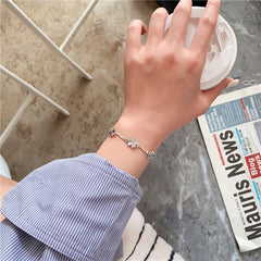 Lucky Four Leaf Clover Bracelet - Rhodium Plated Women's Fashion Jewelry