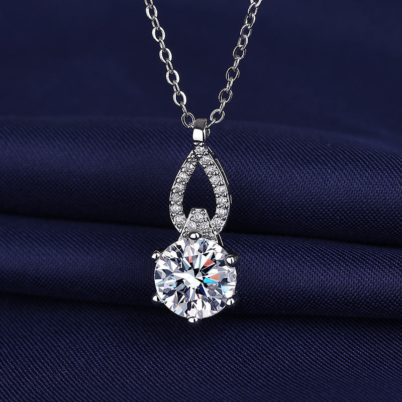 Elegant 2 carat moissanite necklace for women