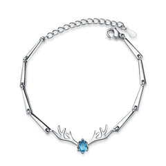 Pulsera de asta bañada en plata: joyería ajustable de inspiración natural para mujer