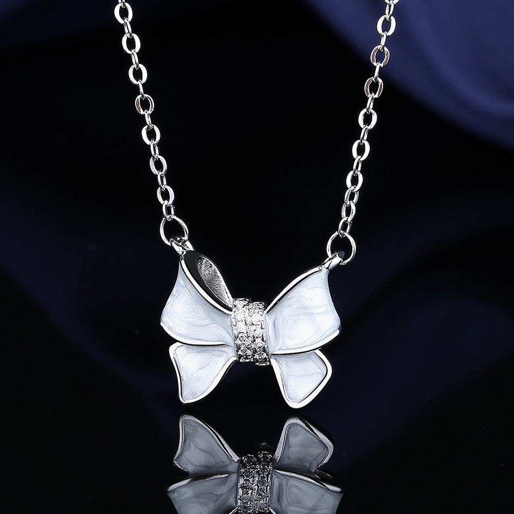 Collar de lazo de moissanita de moda para mujer