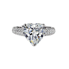 5 Carat Heart Cubic Zirconia Adjustable Ring - Nickel-Free & Hypoallergenic Lightweight Jewelry