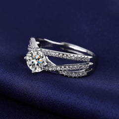 1 Carat Cubic Zirconia Stackable Adjustable Ring