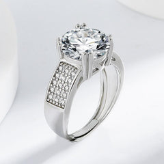 5 Carat Cubic Zirconia Hearts & Arrows Ring - Channel-Set Wide Band in S925
