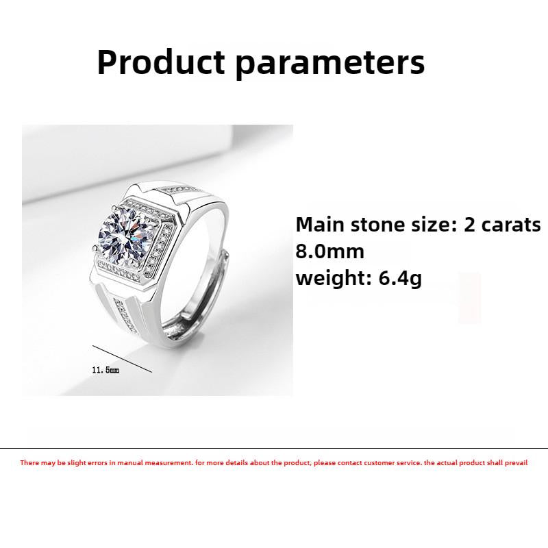 8.0mm 2-Carat Men's Ring - 6.4g, Refined Design