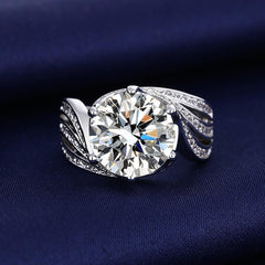 11mm 5 Carat Cubic Zirconia Adjustable Ring in S925 - Hypoallergenic & Lightweight