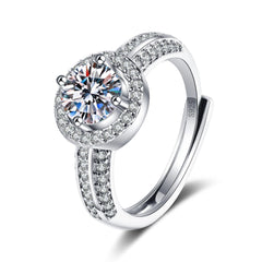 1 Carat Cubic Zirconia Adjustable Ring - Hypoallergenic & Lightweight Jewelry