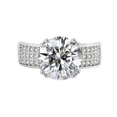 5 Carat Cubic Zirconia Hearts & Arrows Ring - Channel-Set Wide Band in S925
