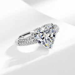 5 Carat Heart Cubic Zirconia Adjustable Ring - Nickel-Free & Hypoallergenic Lightweight Jewelry