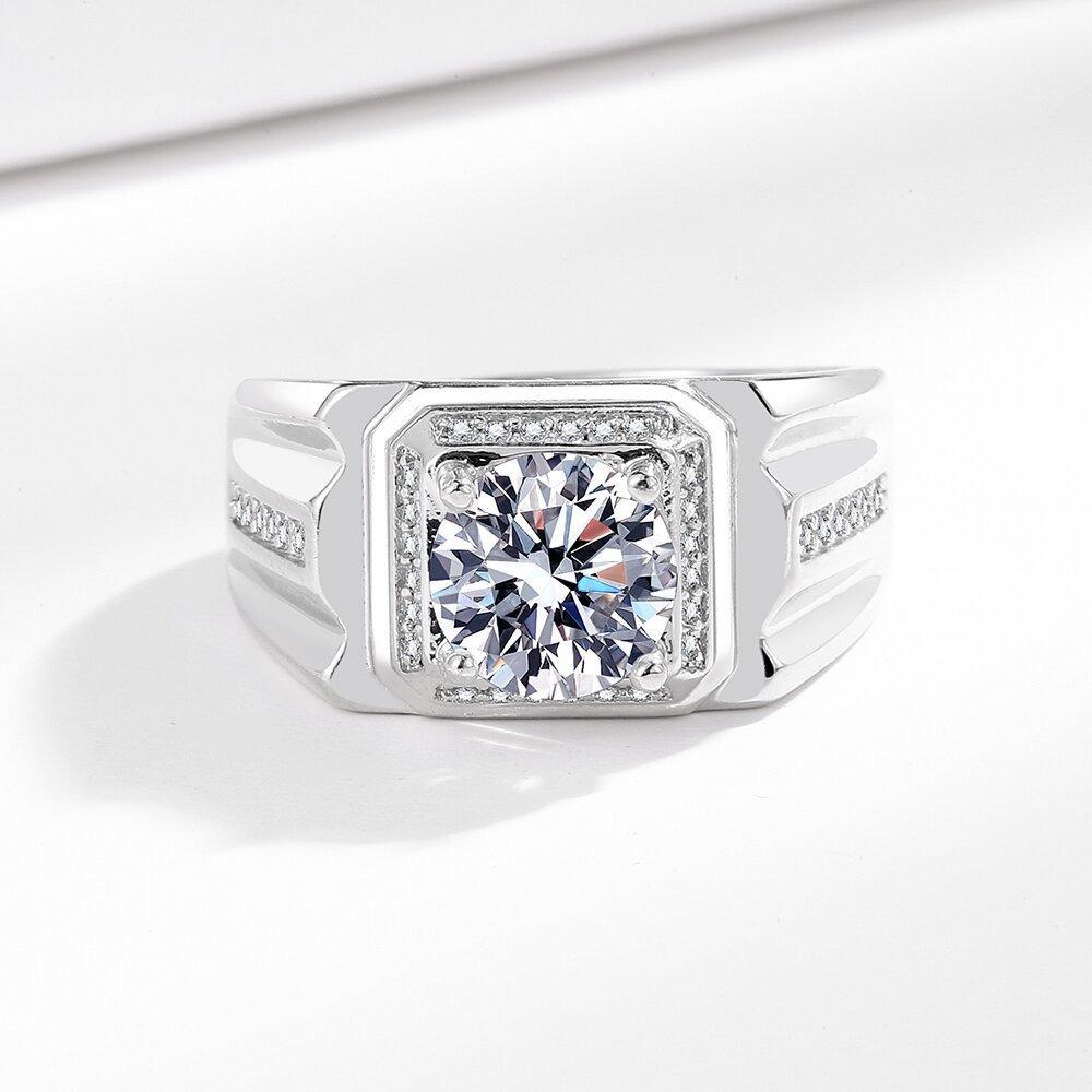 8.0mm 2-Carat Men's Ring - 6.4g, Refined Design