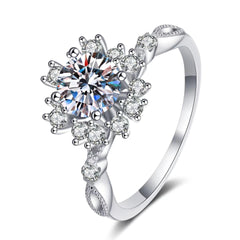 Adjustable 1 Carat Moissanite Ring (6.5mm) - 2.6g Lightweight & Hypoallergenic
