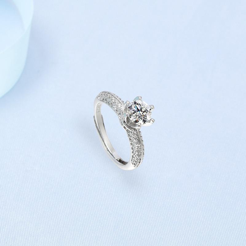 1 Carat Cubic Zirconia Adjustable Ring - Delicate S925 Design & Hypoallergenic