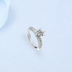 1 Carat Cubic Zirconia Adjustable Ring - Delicate S925 Design & Hypoallergenic