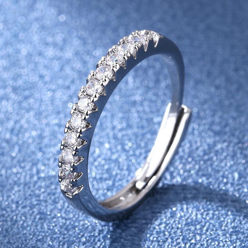 Adjustable Cubic Zirconia Channel-Set Ring in S925