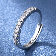 Adjustable Cubic Zirconia Channel-Set Ring in S925