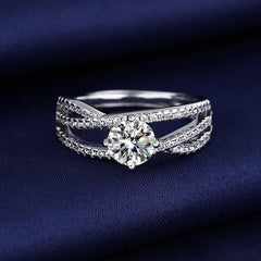 1 Carat Cubic Zirconia Stackable Adjustable Ring