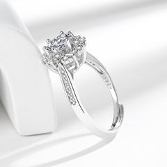 1 Carat Cubic Zirconia Adjustable Ring - 3.2g Lightweight & Hypoallergenic